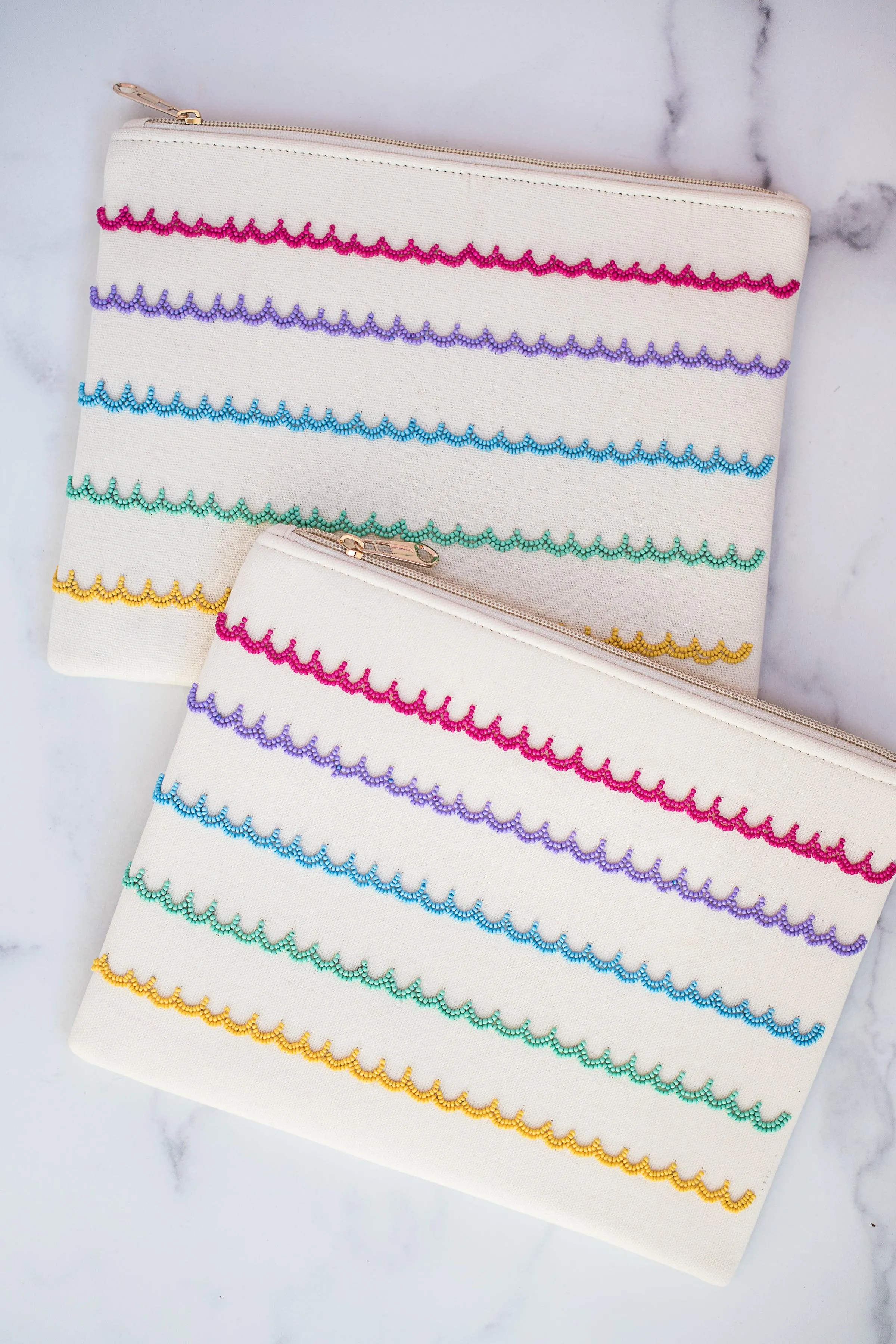 The Rainbow Scallop Canvas Pouch