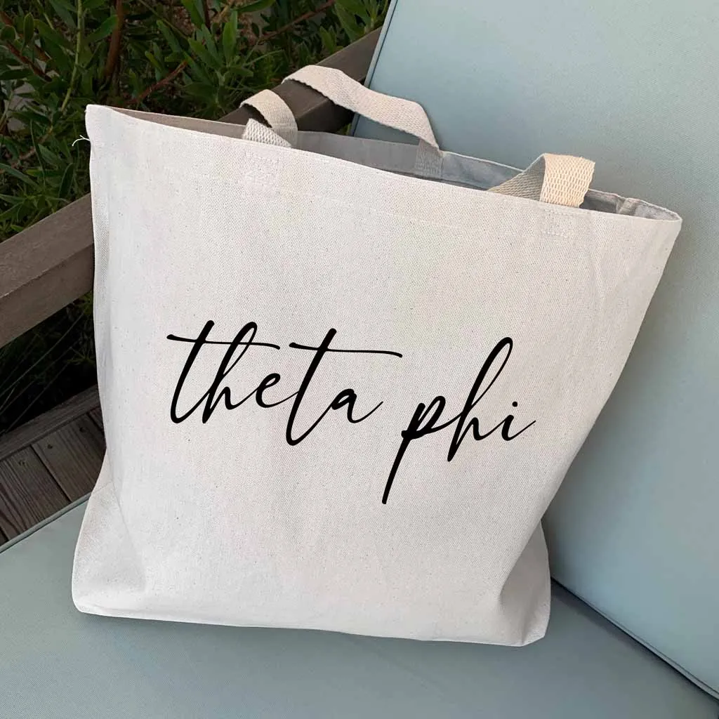 Theta Phi Alpha Script Writing Nickname Canvas Tote Bag