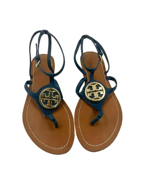 Tory Burch Blue Leather Size 10 'Miller' Sandals