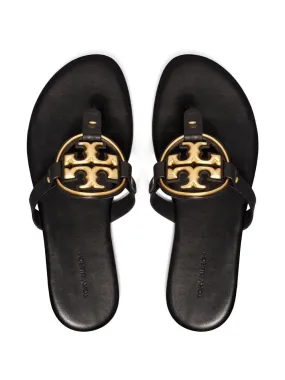 TORY BURCH METAL MILLER SOFT SLIDES IN BLACK