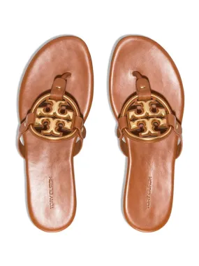 TORY BURCH METAL MILLER SOFT SLIDES IN BROWN