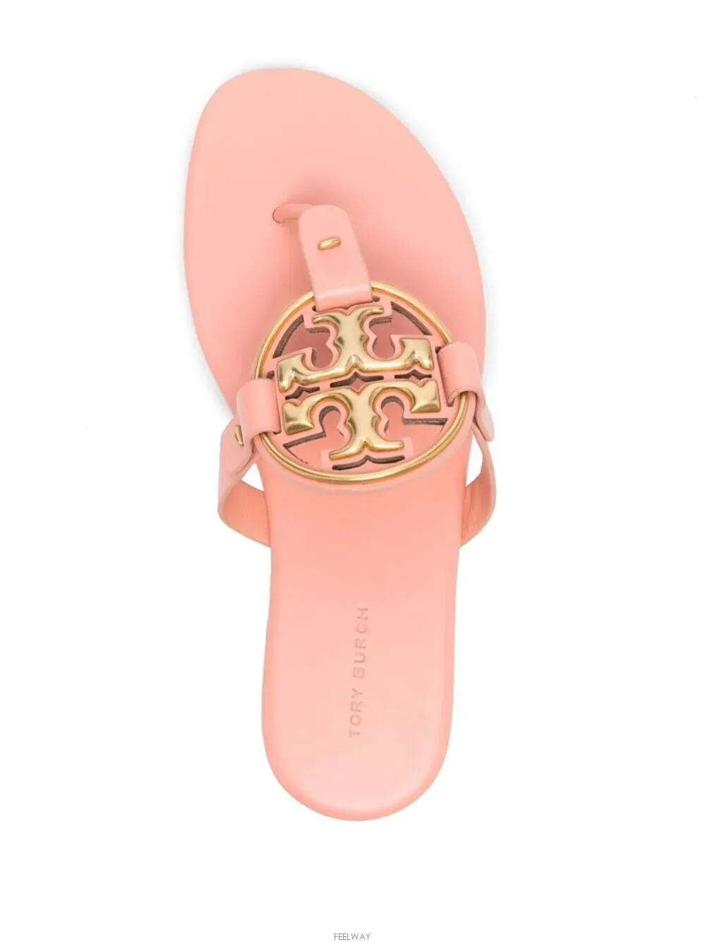 TORY BURCH METAL MILLER SOFT SLIDES IN PINK