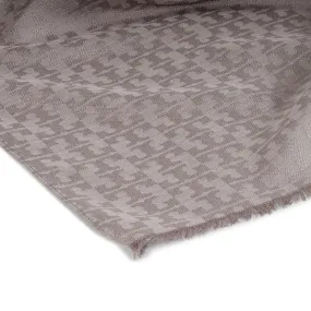 TORY BURCH MOSAIC LOGO JACQUARD SCARF IN GREY