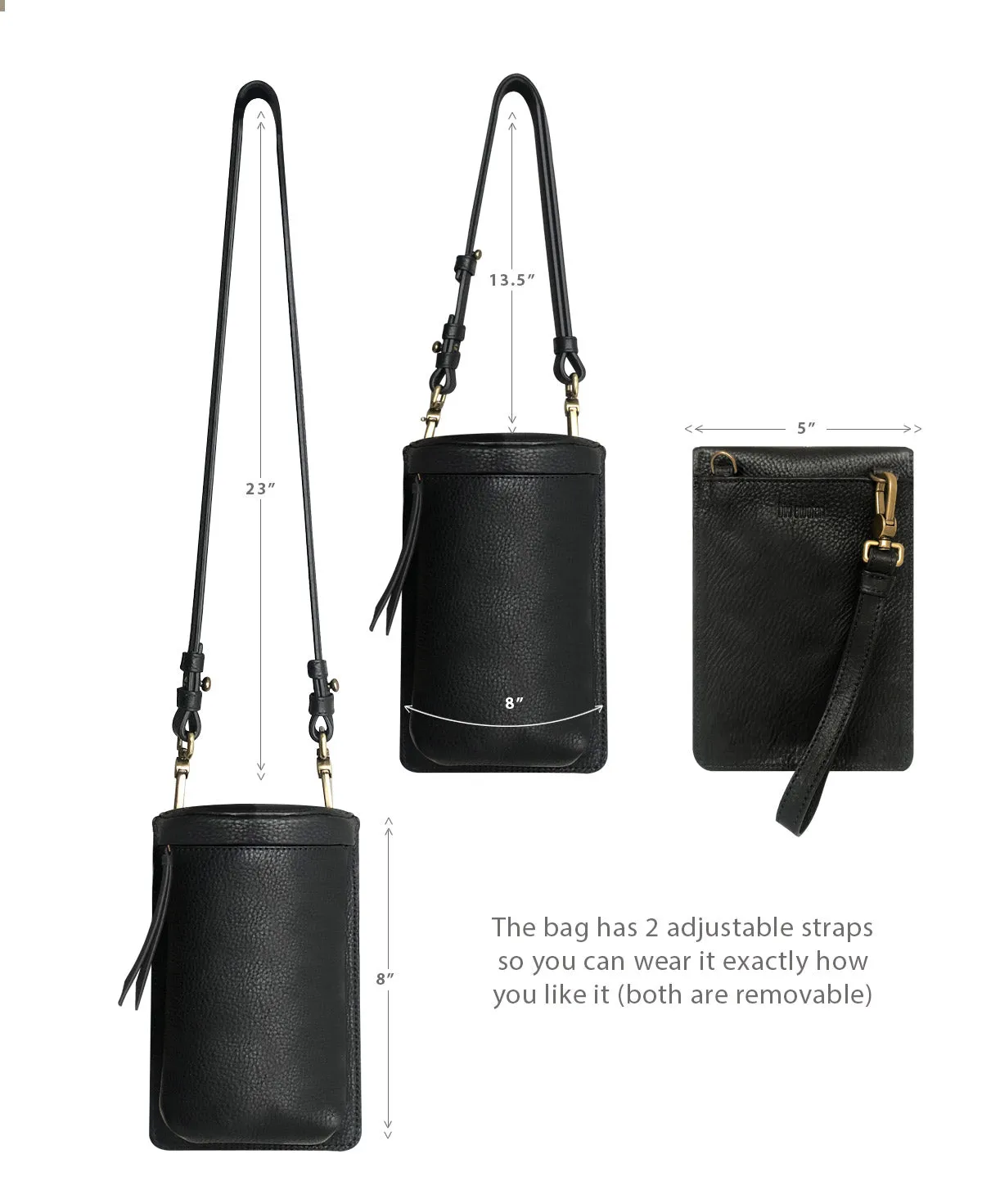 Uma Black Leather Crossbody Bag