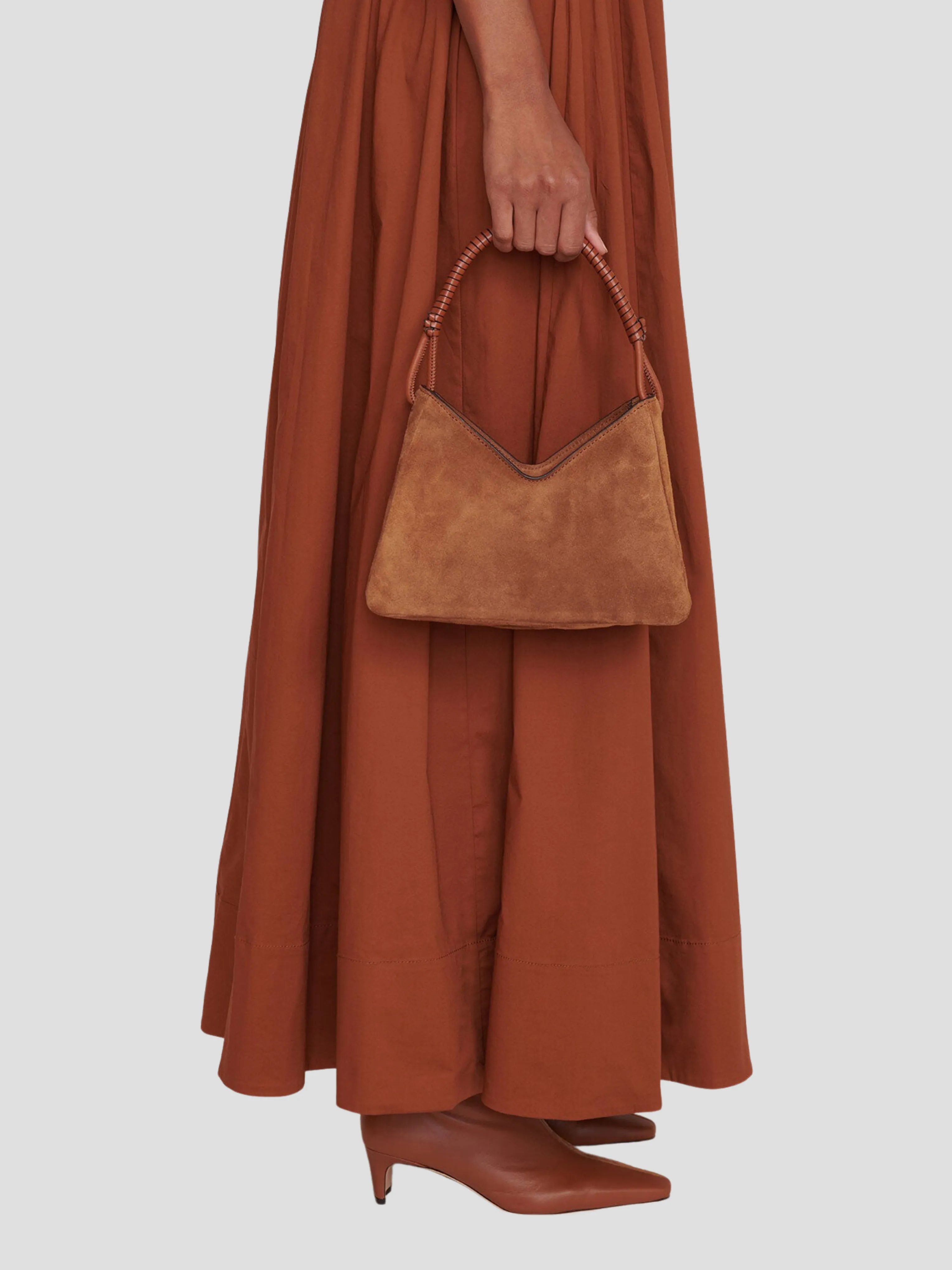 Valerie Hobo Shoulder Bag in Tan Suede