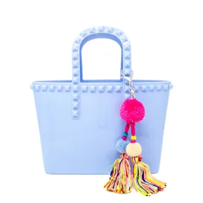 Zomi Gems Jelly Tote Bag w/Tassel - Baby Blue